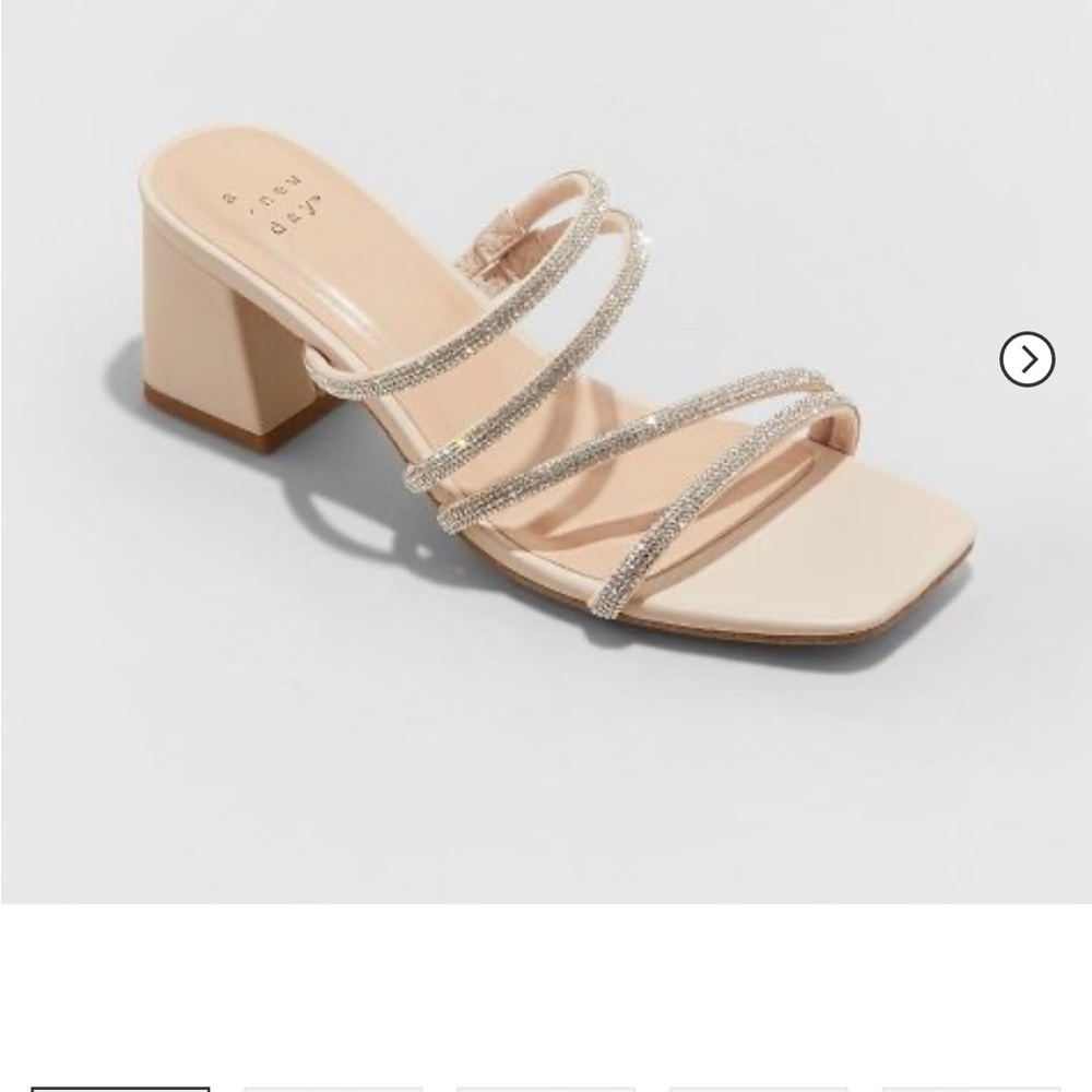 Rhinestone Nude Mule